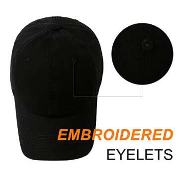 Lanzom Adjustable Vintage Cotton Baseball Cap for All