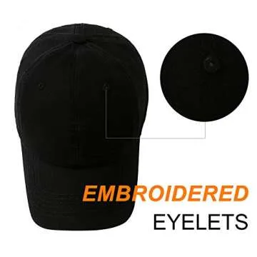 Lanzom Adjustable Vintage Cotton Baseball Cap for All