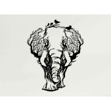 Geometric Metal Elephant Wall Art - DEKADRON Home Decor