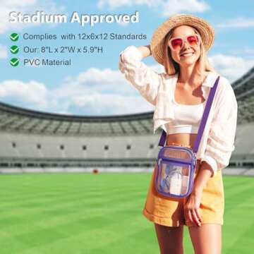 PACKISM Clear Purses for Women Stadium - Clear Bag Stadium Approved Crossbody Bag Adjustable Shoulde...