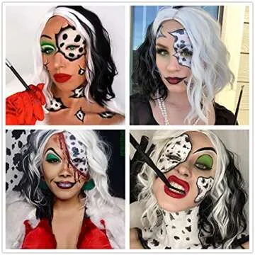 Ruina Cruella Deville Wig & Accessories Set for Halloween