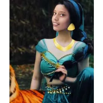 Gifytel Princess Costume Gold Necklace and Earrings Set