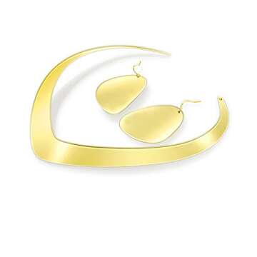 Gifytel Princess Costume Gold Necklace and Earrings Set