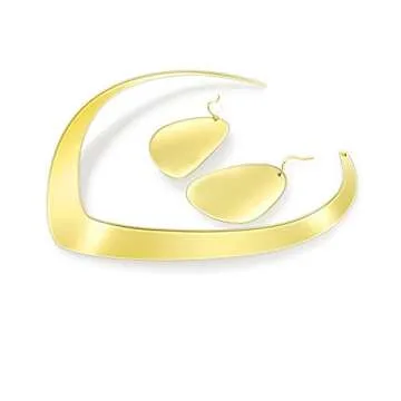 Gifytel Princess Costume Gold Necklace and Earrings Set