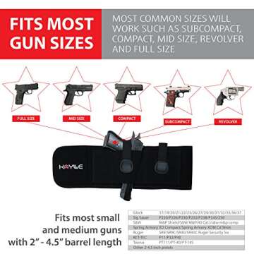 KAYLLE Belly Band Concealed Carry Holster - Neoprene Elastic Inside Waistband Gun Holster for Women ...