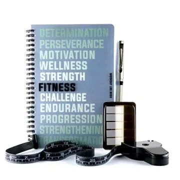 RBD Spiral Bound Workout Journal for Women and Fitness Workout Log Book for Men Includes Pen, Tape M...