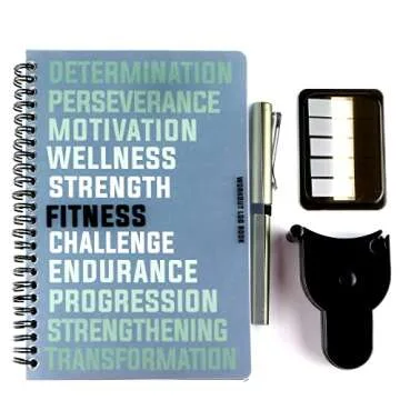 RBD Spiral Bound Workout Journal for Women and Fitness Workout Log Book for Men Includes Pen, Tape Measure, and Index Tab Stickers - Workout Tracker to Track your Progress Get Fit Faster