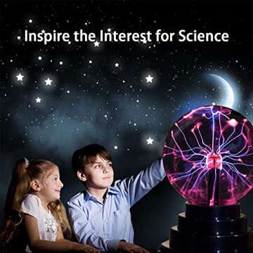 Stemclas Plasma Ball/Light/Lamp, Static Electricity Globe Electric Lightning Ball, Touch Sensitive, USB Powered, Amazing Gift for Parties, Birthday and Holiday, 3 Inch, for Age Over 14 Years Old