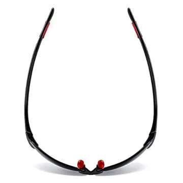 JULI Sports Sunglasses for Men Women Tr90 Rimless Frame for Running Fishing Golf Surf Driving(Black/Red)
