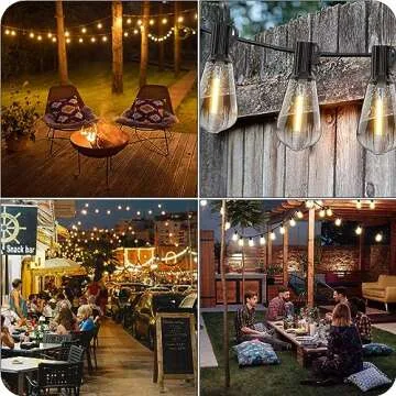 Apesaipu Outdoor String Lights 100ft ST38 Patio Lights with Waterproof Shatterproof 50(+2)LED Bulbs,...