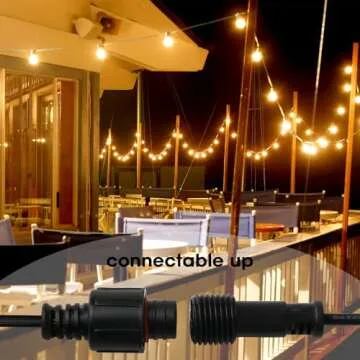 Apesaipu Outdoor String Lights 100ft ST38 Patio Lights with Waterproof Shatterproof 50(+2)LED Bulbs,Outside Hanging Vintage Edison Lights for Porch,Deck,Garden,Backyard,2500K Low Voltage (no dimmable)