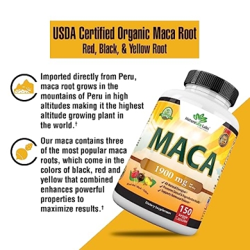 Organic Maca Root Capsules - Natural Energy & Hormonal Support