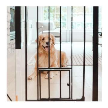 Carlson Extra Tall Walk Through Pet Gate with Small Pet Door, for Openings 29"-36.5" Wide,Includes 4...
