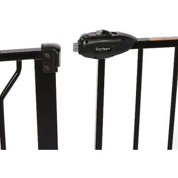 Carlson Extra Tall Walk Through Pet Gate with Small Pet Door, for Openings 29"-36.5" Wide,Includes 4-Inch Extension Kit, 4 Pack Pressure Mount Kit and 4 Pack Wall Mount Kit, Black