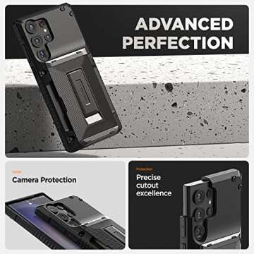 VRS DESIGN Phone Case for Galaxy S23 Ultra with Card Holder & Kickstand, Damda Glide Hybrid