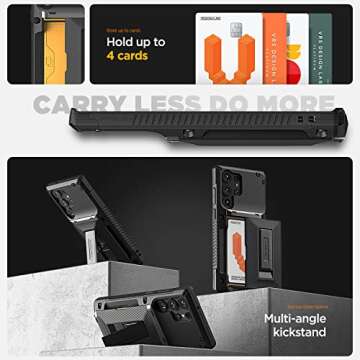 VRS DESIGN Galaxy S23 Ultra Case with Card Holder & Kickstand