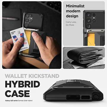 VRS DESIGN Galaxy S23 Ultra Case with Card Holder & Kickstand