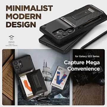VRS DESIGN Galaxy S23 Ultra Case with Card Holder & Kickstand