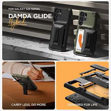 VRS DESIGN Galaxy S23 Ultra Case with Card Holder & Kickstand