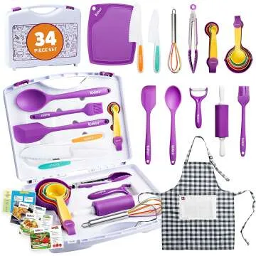 Kids Cooking Set - 34 Piece Baking Kit for Kids