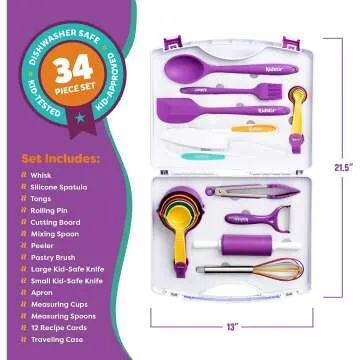 Kids Cooking Set - 34 Piece Baking Kit for Kids