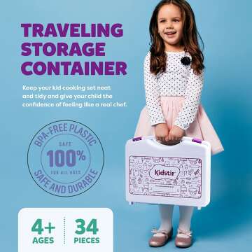 Kids Cooking Set - 34 Piece Baking Kit for Kids