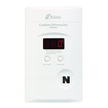 Kidde Carbon Monoxide Detector, Plug In Wall with 9-Volt Battery Backup, Digital LED Display