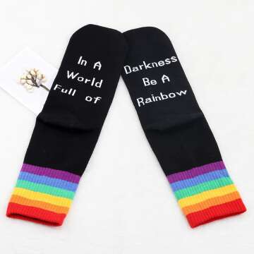 Gay Pride Socks - 2 Pairs for Men & Women