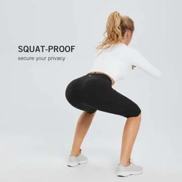 BALEAF Women's Capri Leggings Knee Length High Waisted Plus Size Yoga Casual Workout Exercise Capris with Pockets Black XL