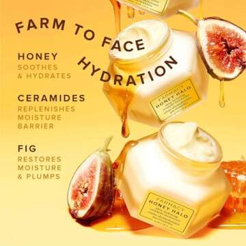 Farmacy Honey Halo & Honey Glow Bundle - Ceramide Face Moisturizer & 17% AHA & BHA Resurfacing Night Serum