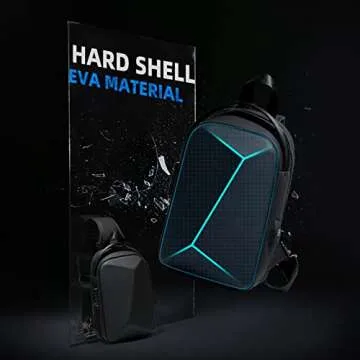 FENRUIEN Anti-Theft Crossbody Sling Backpack Bag for Men&Women Hard Shell with USB, Shoulder Pack Lock Waterproof 10.2 inch Single Strap for Travel Hiking