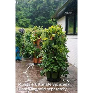 Greenstalk 7 Tier Leaf Vertical Planter for Growing a Variety of Strawberries, Vegetables, Herbs, & Flowers (Evergreen)