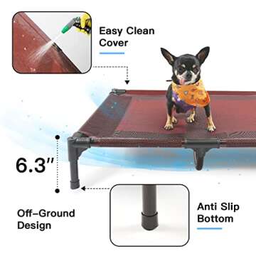 suddus Elevated Dog Beds Waterproof Outdoor, Portable Raised Dog Bed, Dog Bed Off The Floor, Dog Bed Easy Clean Indoor or Outdoor Use, Multiple Sizes