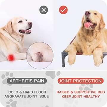 suddus Elevated Dog Beds Waterproof Outdoor, Portable Raised Dog Bed, Dog Bed Off The Floor, Dog Bed Easy Clean Indoor or Outdoor Use, Multiple Sizes