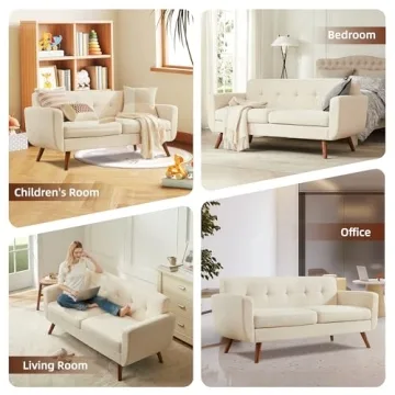 Tbfit 65" Loveseat Sofa - Stylish Mid Century Modern Comfort
