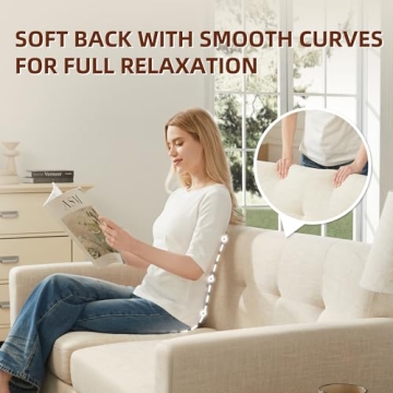 Tbfit 65" Loveseat Sofa - Stylish Mid Century Modern Comfort