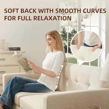 Tbfit 65" Loveseat Sofa - Stylish Mid Century Modern Comfort