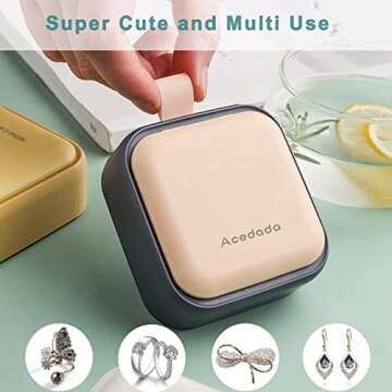 Small Pill Case, Cute Pill Box - Acedada Travel Daily Pill Organizer, Portable Pretty Pill Container for Purse Pocket, Compact Medicine Holder for Vitamins, Fish Oils, Supplements, Pink