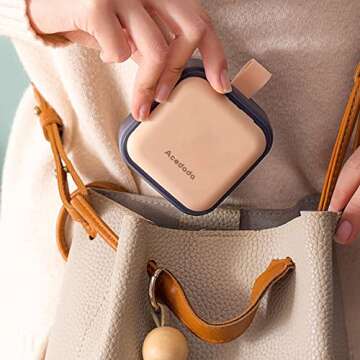 Small Pill Case, Cute Pill Box - Acedada Travel Daily Pill Organizer, Portable Pretty Pill Container for Purse Pocket, Compact Medicine Holder for Vitamins, Fish Oils, Supplements, Pink