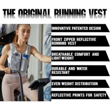 REVALI Running Vest, USA Original Patent, Zip Reflective Running Vests with 500ml Hydration Bottle, ...