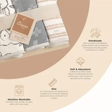 Crane Baby Woodland Animal Burp Cloths - Set of 3