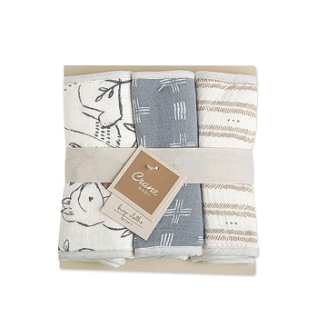 Crane Baby Woodland Animal Burp Cloths - Set of 3