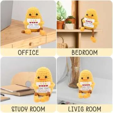 BILOLLY Anniversary Valentines Day Gifts for Her Him Boyfriend Girlfriend Wife Husband Couple Birthday Christmas for Women Men, Handmade Crochet Knitted Cute Duck