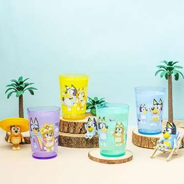 Zak Designs Bluey Nesting Tumbler Set Includes Durable Plastic Cups with Variety Artwork, Fun Drinkw...