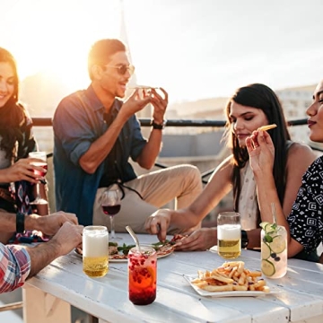 NETANY 16oz Drinking Glasses with Glass Straw 4pcs Set