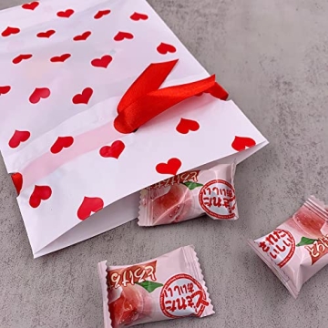 Enjonar 24pcs Red Heart Party Favor Gift Bags