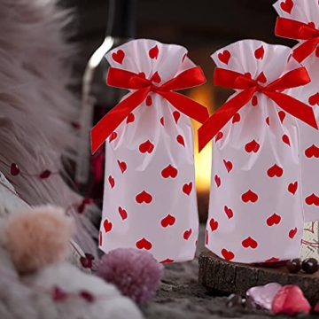 Enjonar 24pcs Red Heart Party Favor Gift Bags