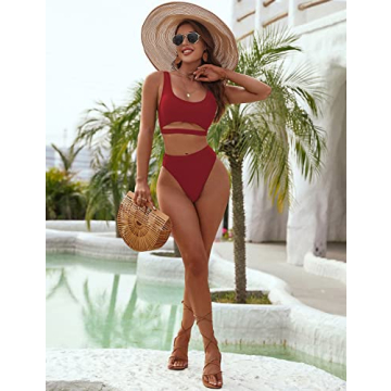 Stylish Blooming Jelly High Waisted Bikini Set for Women