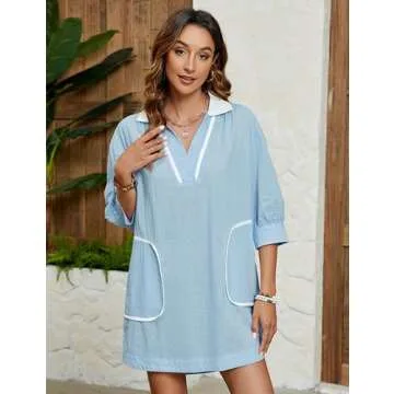 Stylish Ailoqing Women’s Swim Coverup with Pockets