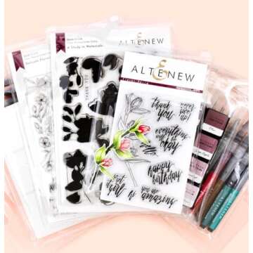 Altenew Medium Storage Pouches 10 PCS, Clear Poly Zipper Pouch, Multi-Purpose Clear Zipper Pouches, Ideal for Storing Stamps, Dies, Inks, Brushes, Pencils, Washi Tape, & Paper Crafting Tools